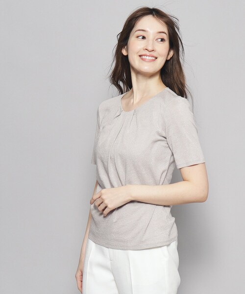 COUP DE CHANCE(クードシャンス)の「【洗える/日本製/ラメ入り】上品ラウンドネックプルオーバー(Tシャツ/カットソー・レディース・ブラック/ブラウン系/シルバー/ブルー・34/36/38/40)」の5枚目の写真