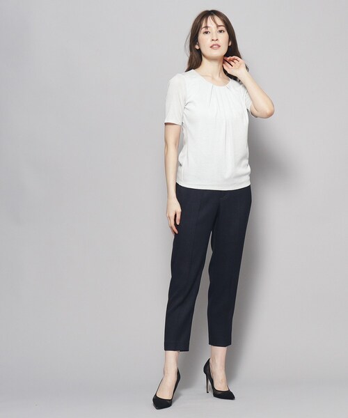 COUP DE CHANCE(クードシャンス)の「【洗える/日本製/ラメ入り】上品ラウンドネックプルオーバー(Tシャツ/カットソー・レディース・ブラック/ブラウン系/シルバー/ブルー・34/36/38/40)」の7枚目の写真