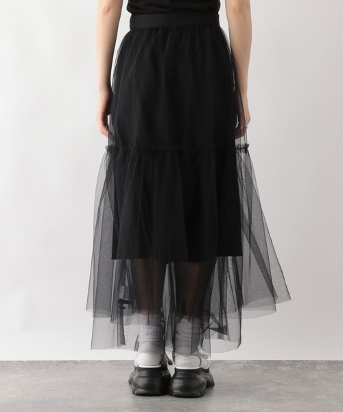RAGEBLUE（レイジブルー）の「3WAY/レイヤードチュールベルトスカート（スカート・レディース・ブラック/ホワイト・FREE）」の15枚目の写真