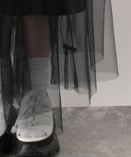 RAGEBLUE（レイジブルー）の「3WAY/レイヤードチュールベルトスカート（スカート・レディース・ブラック/ホワイト・FREE）」の17枚目の写真