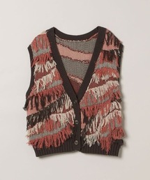 JEANASIS | 7GフリンジジャガードVベスト/118306(ベスト)