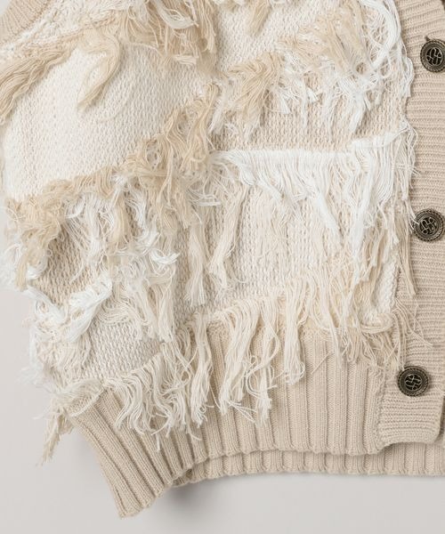 JEANASIS(ジーナシス)の「7GフリンジジャガードVベスト/118306(ベスト・レディース・ベージュ系その他/ブラック系その他/ブラウン系その他・FREE)」の6枚目の写真