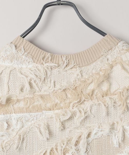 JEANASIS(ジーナシス)の「7GフリンジジャガードVベスト/118306(ベスト・レディース・ベージュ系その他/ブラック系その他/ブラウン系その他・FREE)」の5枚目の写真