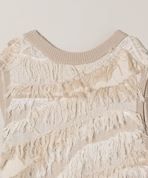 JEANASIS(ジーナシス)の「7GフリンジジャガードVベスト/118306(ベスト・レディース・ベージュ系その他/ブラック系その他/ブラウン系その他・FREE)」の18枚目の写真