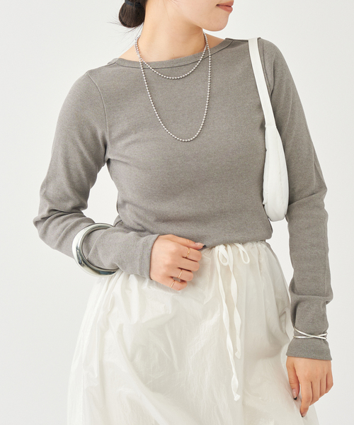 plage(プラージュ)の「hemp mix long Tシャツ(Tシャツ/カットソー・レディース・ブラック/レッド/グレー・FREE)」の9枚目の写真