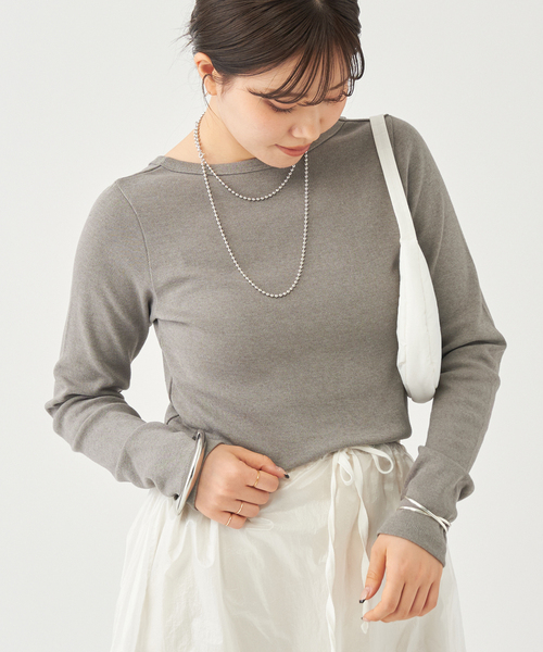plage(プラージュ)の「hemp mix long Tシャツ(Tシャツ/カットソー・レディース・ブラック/レッド/グレー・FREE)」の12枚目の写真