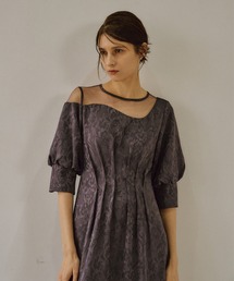 Jacquard lace pencil dress（ドレス）｜LE'RURE（リルアー）の