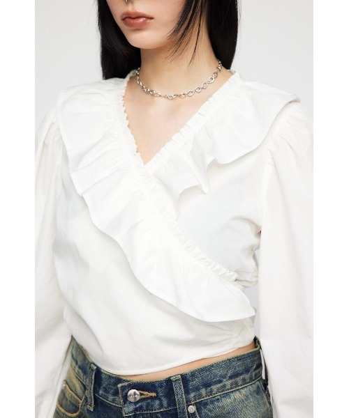 LAGUA GEM（ラグアジェム）の「VOLUME FRILL シャツ（シャツ/ブラウス・レディース・ホワイト/ブラック/グレイッシュベージュ・FREE）」の16枚目の写真