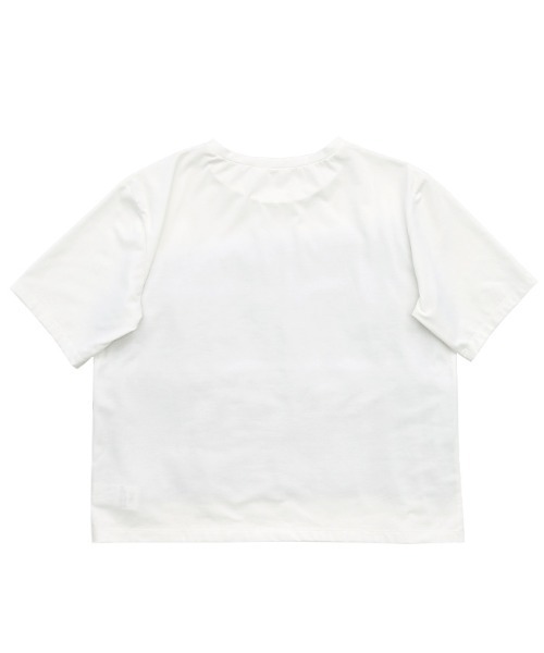 select MOCA（セレクトモカ）の「チュールドッキングTシャツ（Tシャツ/カットソー・レディース・オフホワイト/ブラック・FREE）」の6枚目の写真