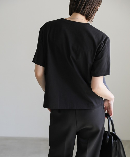 select MOCA（セレクトモカ）の「チュールドッキングTシャツ（Tシャツ/カットソー・レディース・オフホワイト/ブラック・FREE）」の11枚目の写真