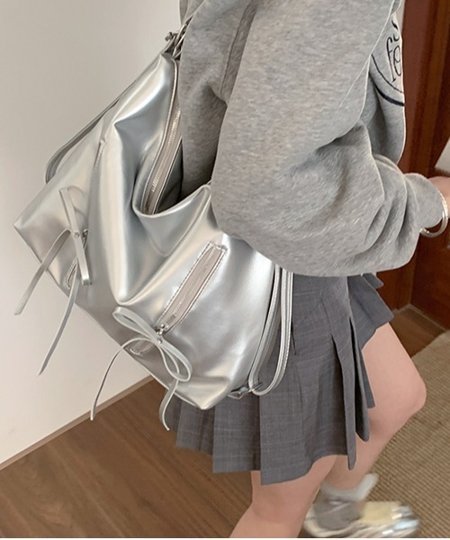 gossip!ロサンゼルス(ゴシップロサンゼルス)の「Y2K リボン ショルダーバッグ 2WAY(ショルダーバッグ・レディース・シルバー/ピンク/オフホワイト/ブラック/ブラウン/カーキ/ブラック系その他/ブラック系その他2/ホワイト系その他・FREE)」の20枚目の写真