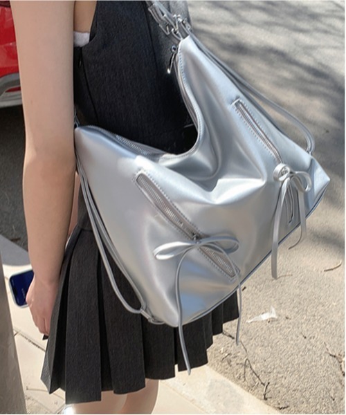 gossip!ロサンゼルス(ゴシップロサンゼルス)の「Y2K リボン ショルダーバッグ 2WAY(ショルダーバッグ・レディース・シルバー/ピンク/オフホワイト/ブラック/ブラウン/カーキ/ブラック系その他/ブラック系その他2/ホワイト系その他・FREE)」の22枚目の写真
