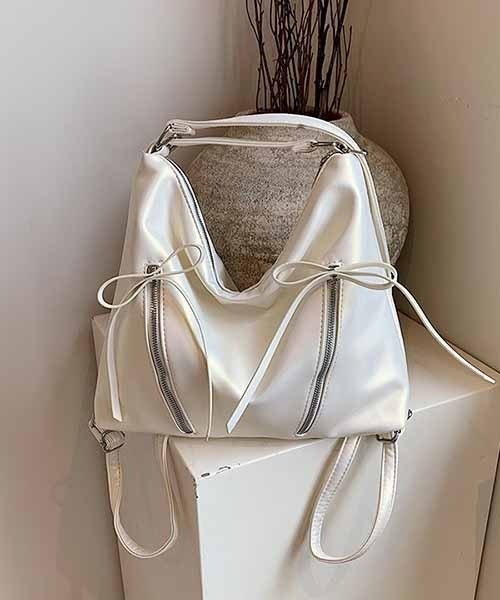 gossip！ロサンゼルス（ゴシップロサンゼルス）の「Y2K リボン　ショルダーバッグ 2WAY（ショルダーバッグ・レディース・シルバー/ピンク/オフホワイト/ブラック/ブラウン/カーキ/ブラック系その他/ブラック系その他2/ホワイト系その他・FREE）」の12枚目の写真