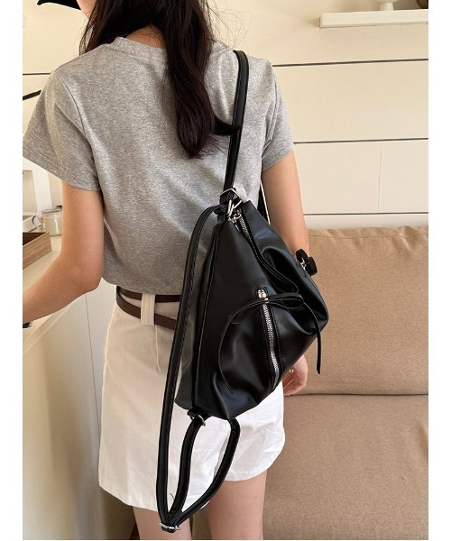 gossip！ロサンゼルス（ゴシップロサンゼルス）の「Y2K リボン　ショルダーバッグ 2WAY（ショルダーバッグ・レディース・シルバー/ピンク/オフホワイト/ブラック/ブラウン/カーキ/ブラック系その他/ブラック系その他2/ホワイト系その他・FREE）」の20枚目の写真