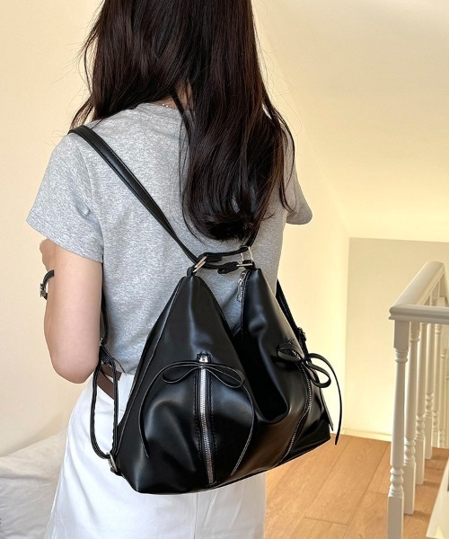 gossip！ロサンゼルス（ゴシップロサンゼルス）の「Y2K リボン　ショルダーバッグ 2WAY（ショルダーバッグ・レディース・シルバー/ピンク/オフホワイト/ブラック/ブラウン/カーキ/ブラック系その他/ブラック系その他2/ホワイト系その他・FREE）」の18枚目の写真