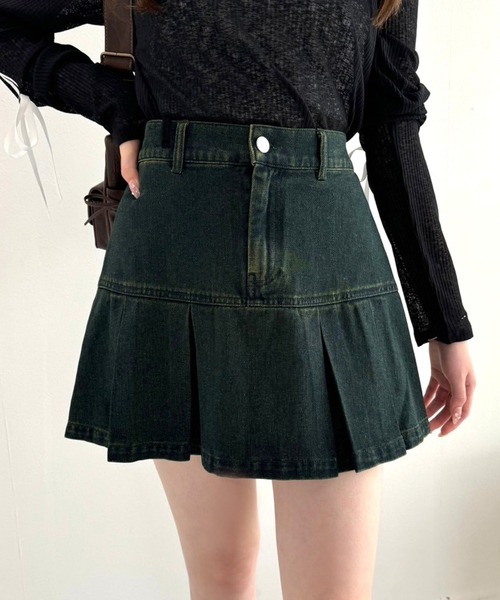 one after another NICE CLAUP(ワンアフターアナザーナイスクラップ)の「ボックスプリーツミニスカート(スカート・レディース・ブラック/ベージュ/オフホワイト/ブルー系その他/ピンク系その他/ネイビー/サックスブルー/ブラウン系その他/ピンク系その他2・FREE)」の5枚目の写真