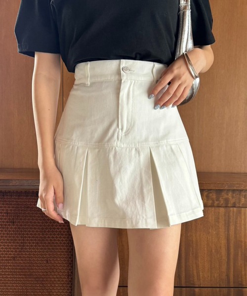 one after another NICE CLAUP(ワンアフターアナザーナイスクラップ)の「ボックスプリーツミニスカート(スカート・レディース・ブラック/ベージュ/オフホワイト/ブルー系その他/ピンク系その他/ネイビー/サックスブルー/ブラウン系その他/ピンク系その他2・FREE)」の10枚目の写真