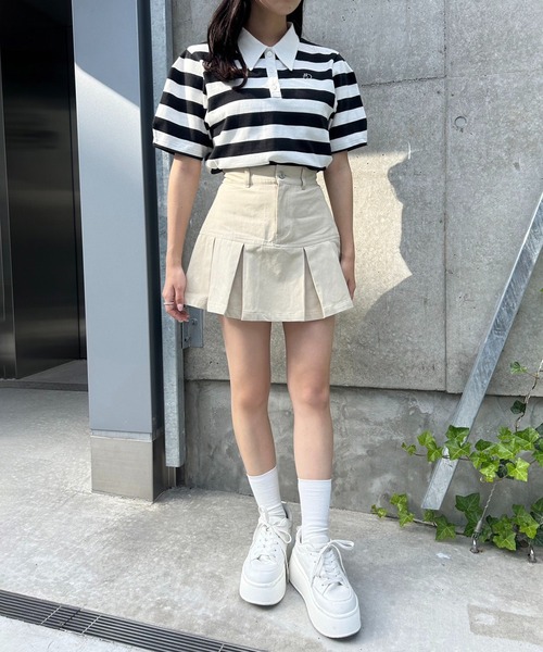 one after another NICE CLAUP(ワンアフターアナザーナイスクラップ)の「ボックスプリーツミニスカート(スカート・レディース・ブラック/ベージュ/オフホワイト/ブルー系その他/ピンク系その他/ネイビー/サックスブルー/ブラウン系その他/ピンク系その他2・FREE)」の13枚目の写真