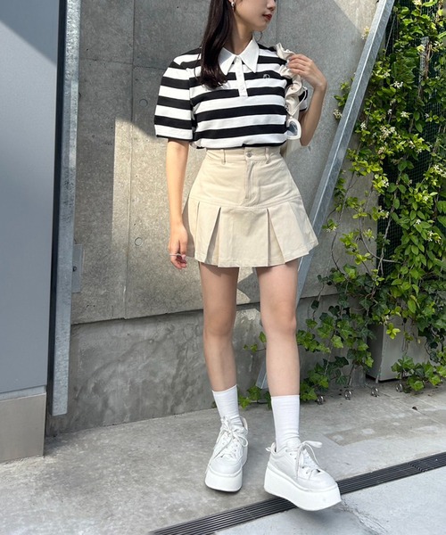 one after another NICE CLAUP(ワンアフターアナザーナイスクラップ)の「ボックスプリーツミニスカート(スカート・レディース・ブラック/ベージュ/オフホワイト/ブルー系その他/ピンク系その他/ネイビー/サックスブルー/ブラウン系その他/ピンク系その他2・FREE)」の21枚目の写真