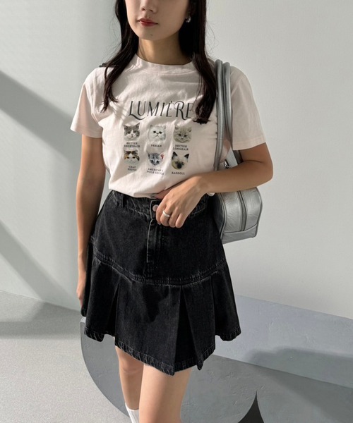 one after another NICE CLAUP(ワンアフターアナザーナイスクラップ)の「ボックスプリーツミニスカート(スカート・レディース・ブラック/ベージュ/オフホワイト/ブルー系その他/ピンク系その他/ネイビー/サックスブルー/ブラウン系その他/ピンク系その他2・FREE)」の22枚目の写真