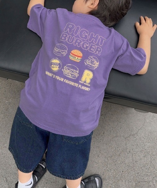 Tickle（ティックル）の「‘FAST FOODS’イラストロゴＴシャツ（Tシャツ/カットソー・キッズ・ブラック/ホワイト/パープル・90/100/110/120/130/140）」の6枚目の写真