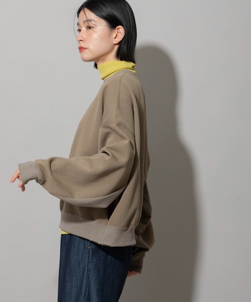 Munich（ミューニック）の「リブダンボールニット×裏毛タックスウェット（スウェット・レディース・アイボリー/オレンジ/カーキ/ブラック・FREE）」の5枚目の写真