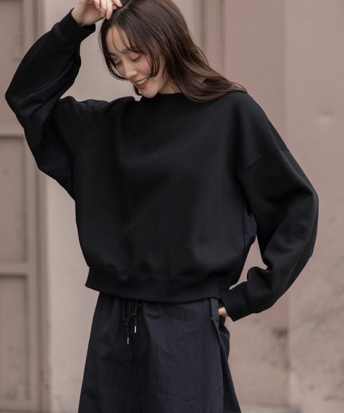 Munich（ミューニック）の「リブダンボールニット×裏毛タックスウェット（スウェット・レディース・アイボリー/オレンジ/カーキ/ブラック・FREE）」の14枚目の写真