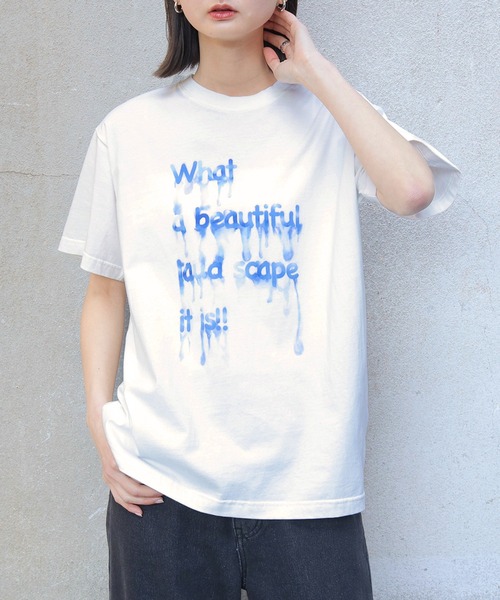 UNIT CHEST(ユニットチェスト)の「【UNIT CHEST】unique unisex T-shirt DRIP INK Tシャツ(Tシャツ/カットソー・メンズ・ホワイト系その他/ホワイト系その他2・L/M/S)」の2枚目の写真