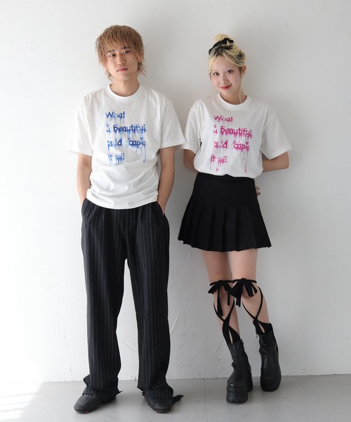 UNIT CHEST(ユニットチェスト)の「【UNIT CHEST】unique unisex T-shirt DRIP INK Tシャツ(Tシャツ/カットソー・メンズ・ホワイト系その他/ホワイト系その他2・L/M/S)」の6枚目の写真