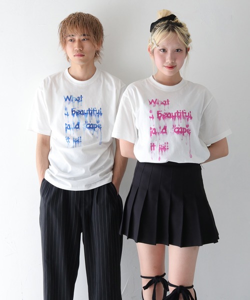 UNIT CHEST(ユニットチェスト)の「【UNIT CHEST】unique unisex T-shirt DRIP INK Tシャツ(Tシャツ/カットソー・メンズ・ホワイト系その他/ホワイト系その他2・L/M/S)」の7枚目の写真