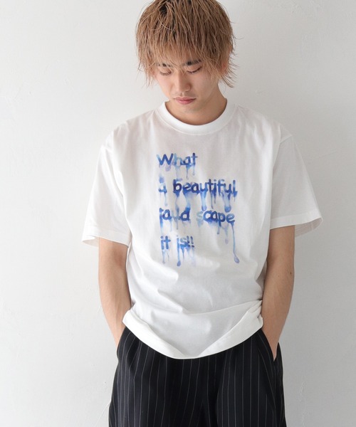 UNIT CHEST(ユニットチェスト)の「【UNIT CHEST】unique unisex T-shirt DRIP INK Tシャツ(Tシャツ/カットソー・メンズ・ホワイト系その他/ホワイト系その他2・L/M/S)」の9枚目の写真