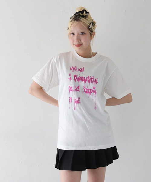 UNIT CHEST(ユニットチェスト)の「【UNIT CHEST】unique unisex T-shirt DRIP INK Tシャツ(Tシャツ/カットソー・メンズ・ホワイト系その他/ホワイト系その他2・L/M/S)」の22枚目の写真