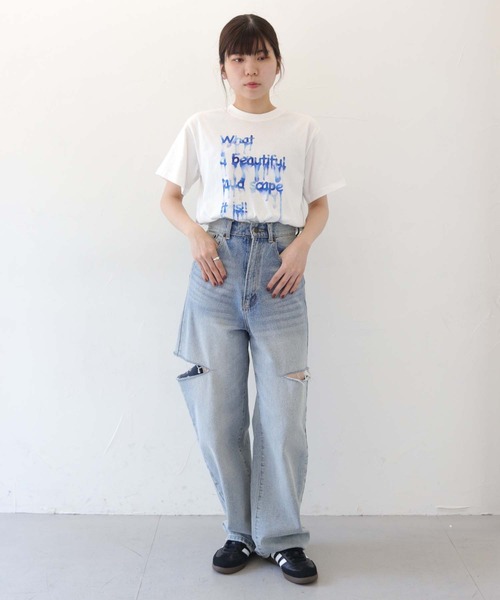 UNIT CHEST(ユニットチェスト)の「【UNIT CHEST】unique unisex T-shirt DRIP INK Tシャツ(Tシャツ/カットソー・メンズ・ホワイト系その他/ホワイト系その他2・L/M/S)」の10枚目の写真