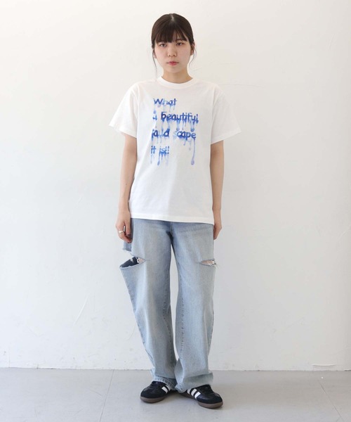 UNIT CHEST(ユニットチェスト)の「【UNIT CHEST】unique unisex T-shirt DRIP INK Tシャツ(Tシャツ/カットソー・メンズ・ホワイト系その他/ホワイト系その他2・L/M/S)」の13枚目の写真