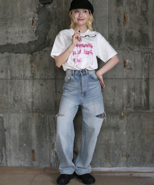 UNIT CHEST(ユニットチェスト)の「【UNIT CHEST】unique unisex T-shirt DRIP INK Tシャツ(Tシャツ/カットソー・メンズ・ホワイト系その他/ホワイト系その他2・L/M/S)」の11枚目の写真