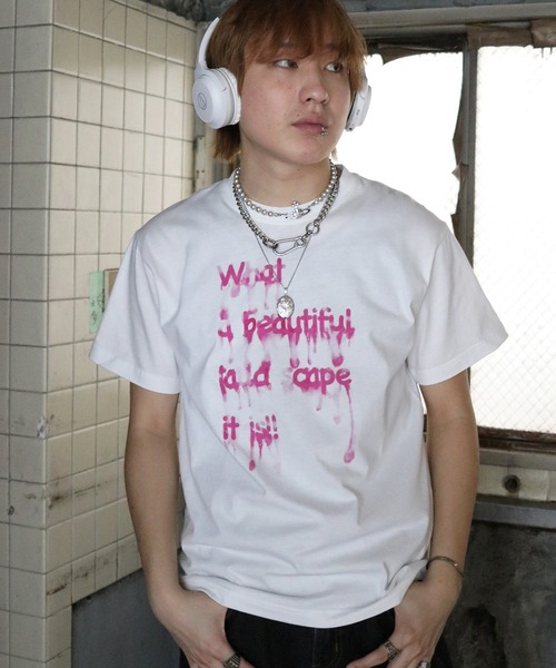 UNIT CHEST(ユニットチェスト)の「【UNIT CHEST】unique unisex T-shirt DRIP INK Tシャツ(Tシャツ/カットソー・メンズ・ホワイト系その他/ホワイト系その他2・L/M/S)」の12枚目の写真