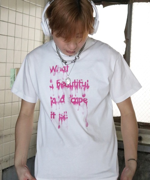 UNIT CHEST(ユニットチェスト)の「【UNIT CHEST】unique unisex T-shirt DRIP INK Tシャツ(Tシャツ/カットソー・メンズ・ホワイト系その他/ホワイト系その他2・L/M/S)」の18枚目の写真