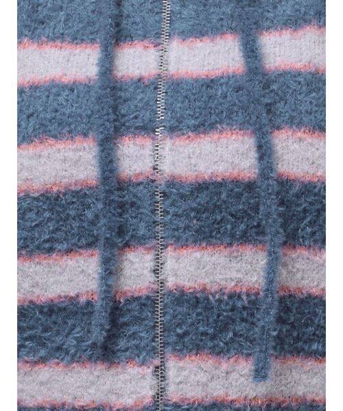 【セール】シャギーボーダーダブルZIPフーディー（パーカー）｜jouetie（ジュエティ）