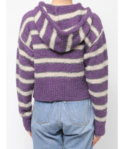 【セール】シャギーボーダーダブルZIPフーディー（パーカー）｜jouetie（ジュエティ）