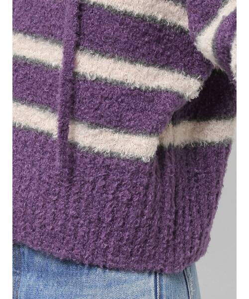 【セール】シャギーボーダーダブルZIPフーディー（パーカー）｜jouetie（ジュエティ）