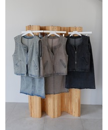Katrin TOKYO（カトリーントーキョー）の「chemical wash denim vest（ベスト）」