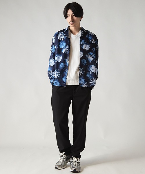 UNION STATION（ユニオンステーション）の「extra quality skinny fit flower shirt /エクストラクオリティ スキニーフィット フラワープリント シャツ（シャツ/ブラウス・メンズ・ホワイト系その他/ブルー系その他・L/M/LL）」の8枚目の写真