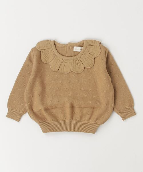 【セール】■Quincy Mae■PETAL KNIT SWEATER | HONEY（その他ベビー用品）｜ONE DAY KMC （ワンデイケーエムシー）
