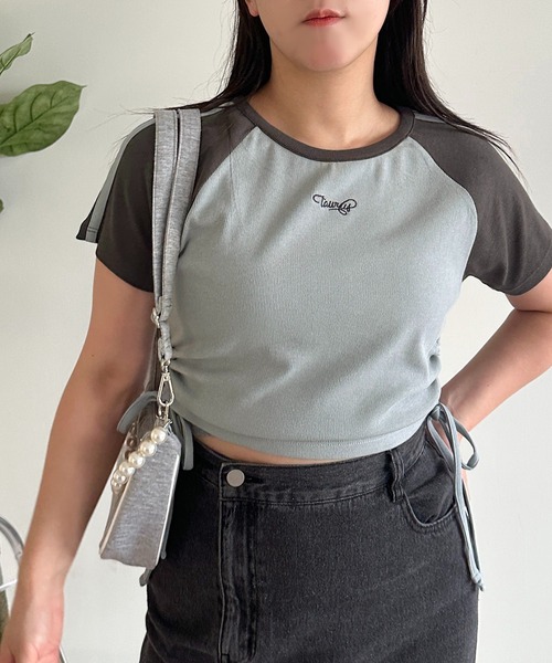 apres jour mignon(アプレジュールミニョン)の「【apres jour mignon SOIE】ドロストラグランTシャツ【ZOZOTOWN限定アイテム】(Tシャツ/カットソー・レディース・ライトベージュ/杢グレー/サックスブルー・フリー/X-LARGE)」の20枚目の写真