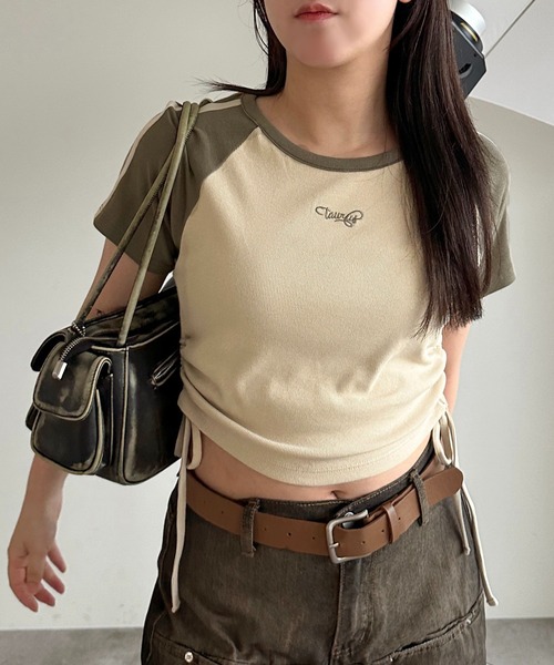 apres jour mignon(アプレジュールミニョン)の「【apres jour mignon SOIE】ドロストラグランTシャツ【ZOZOTOWN限定アイテム】(Tシャツ/カットソー・レディース・ライトベージュ/杢グレー/サックスブルー・フリー/X-LARGE)」の12枚目の写真