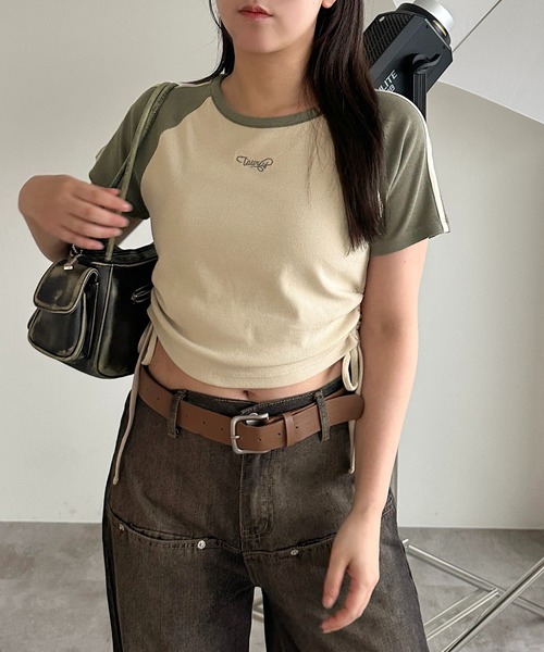 apres jour mignon(アプレジュールミニョン)の「【apres jour mignon SOIE】ドロストラグランTシャツ【ZOZOTOWN限定アイテム】(Tシャツ/カットソー・レディース・ライトベージュ/杢グレー/サックスブルー・フリー/X-LARGE)」の13枚目の写真