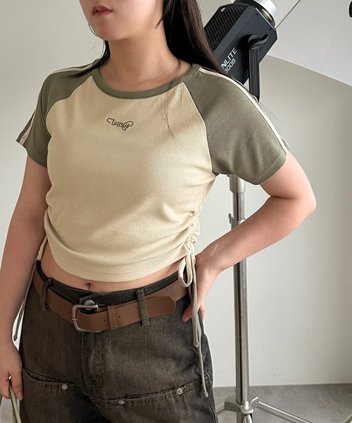 apres jour mignon(アプレジュールミニョン)の「【apres jour mignon SOIE】ドロストラグランTシャツ【ZOZOTOWN限定アイテム】(Tシャツ/カットソー・レディース・ライトベージュ/杢グレー/サックスブルー・フリー/X-LARGE)」の14枚目の写真