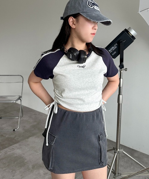 apres jour mignon(アプレジュールミニョン)の「【apres jour mignon SOIE】ドロストラグランTシャツ【ZOZOTOWN限定アイテム】(Tシャツ/カットソー・レディース・ライトベージュ/杢グレー/サックスブルー・フリー/X-LARGE)」の6枚目の写真