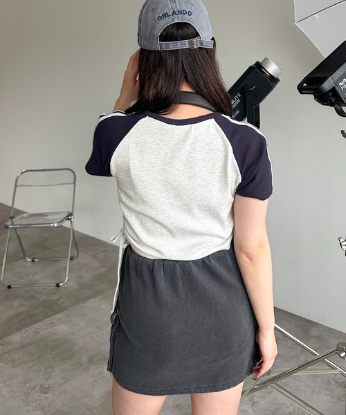apres jour mignon(アプレジュールミニョン)の「【apres jour mignon SOIE】ドロストラグランTシャツ【ZOZOTOWN限定アイテム】(Tシャツ/カットソー・レディース・ライトベージュ/杢グレー/サックスブルー・フリー/X-LARGE)」の8枚目の写真
