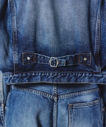 稀少【ダブルスタンダードクロージング】ショート デニム ジャケット 青×白 DOUBLE STANDARD CLOTHING（ダブルスタンダードクロージング）の